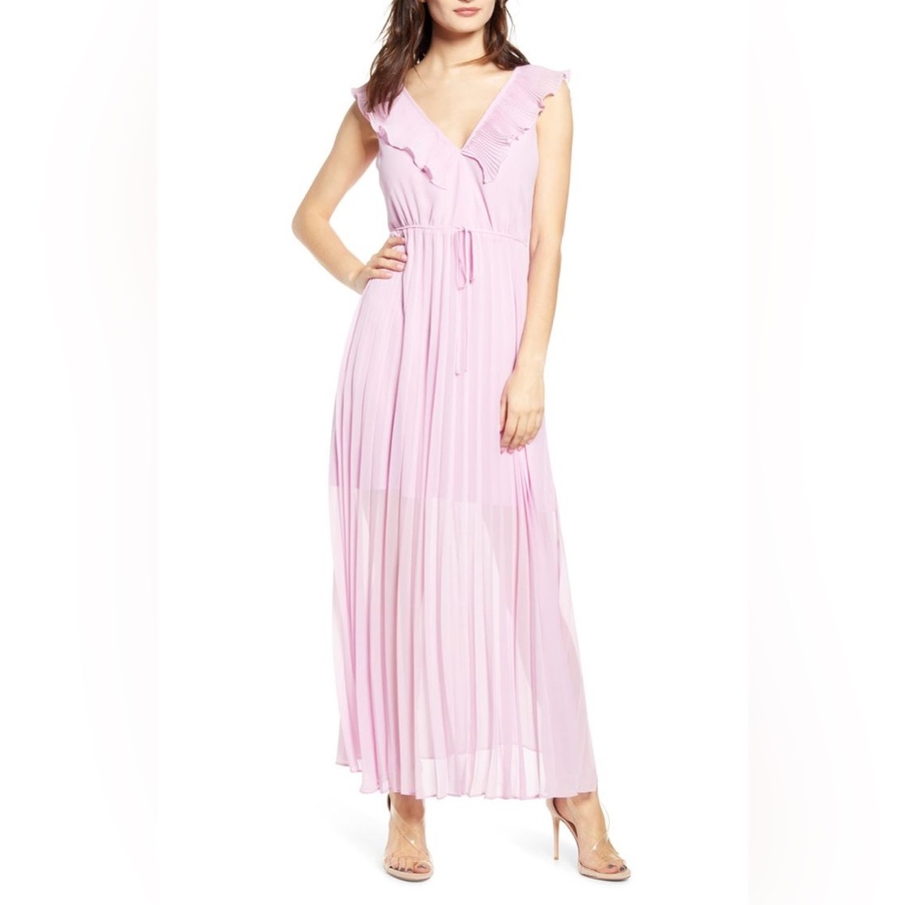 Leith Light Pink Ruffle Maxi Dress